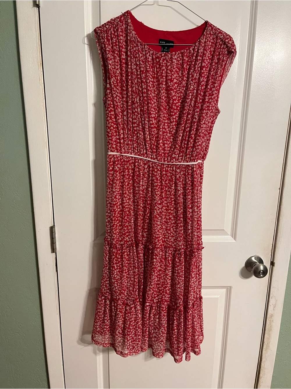 Red Floral Maxi Dress with Tiered Skirt by Loft